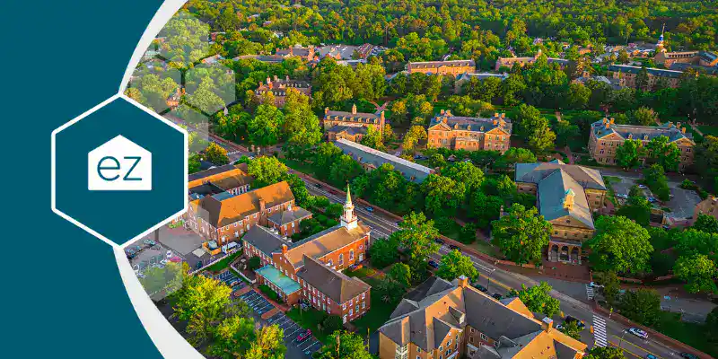 Aerial view of Williamsburg, Virginia