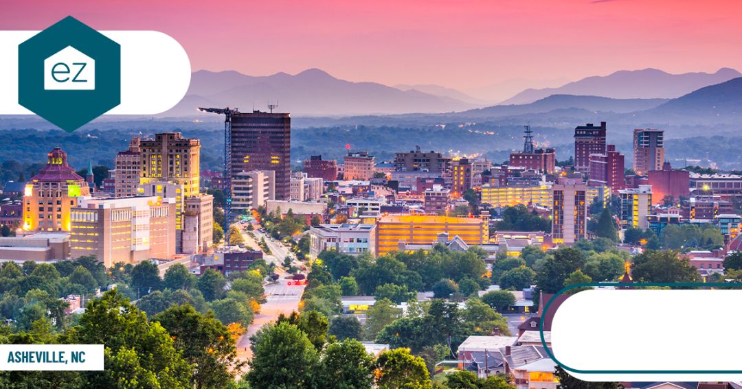 Asheville, North Carolina in the Blue Ridge mountains