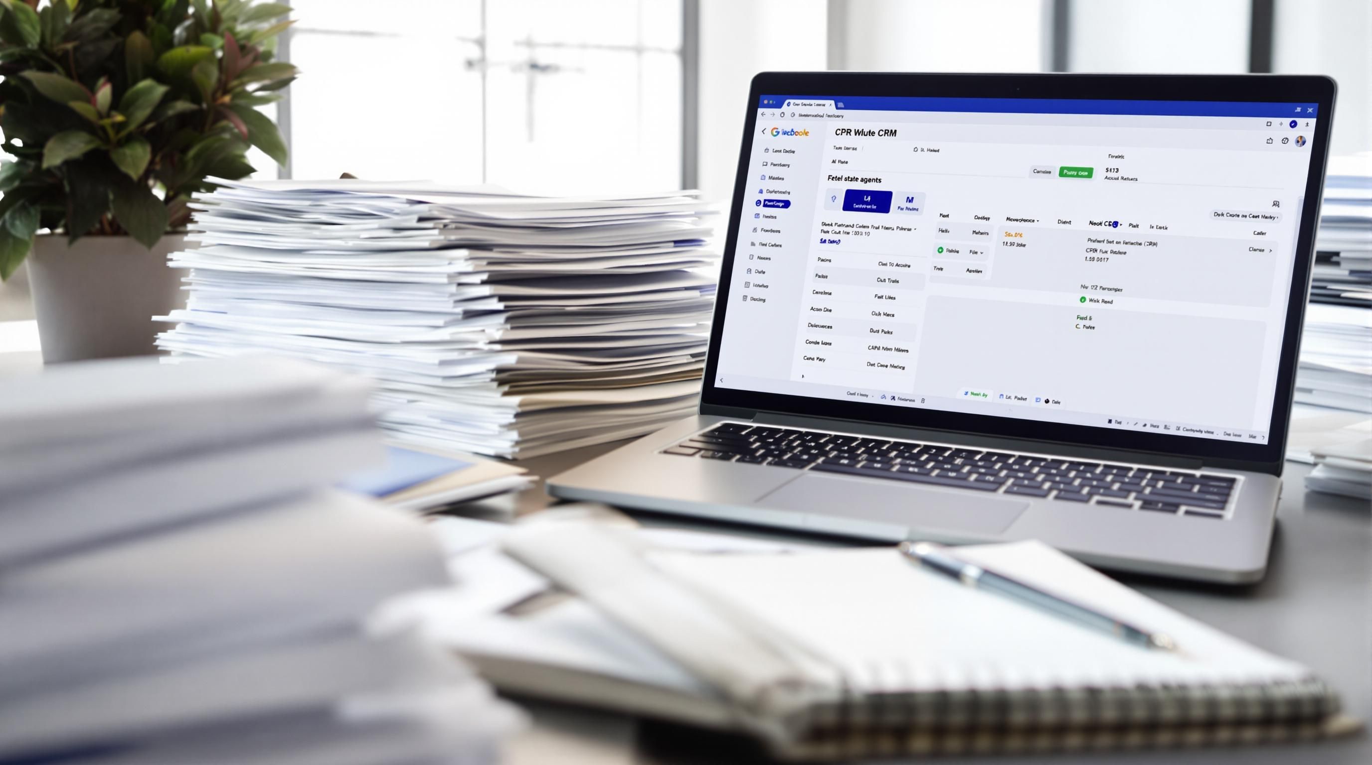 Organized real estate agent's desk.