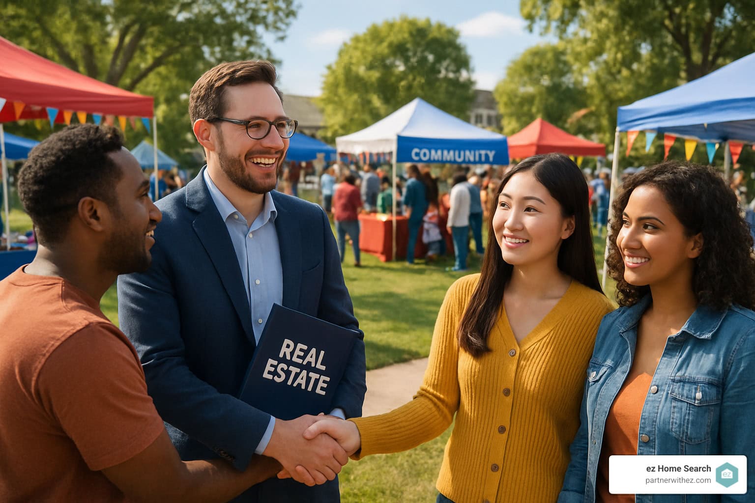 real estate agent at community event networking with potential clients - how to generate leads as a new real estate agent