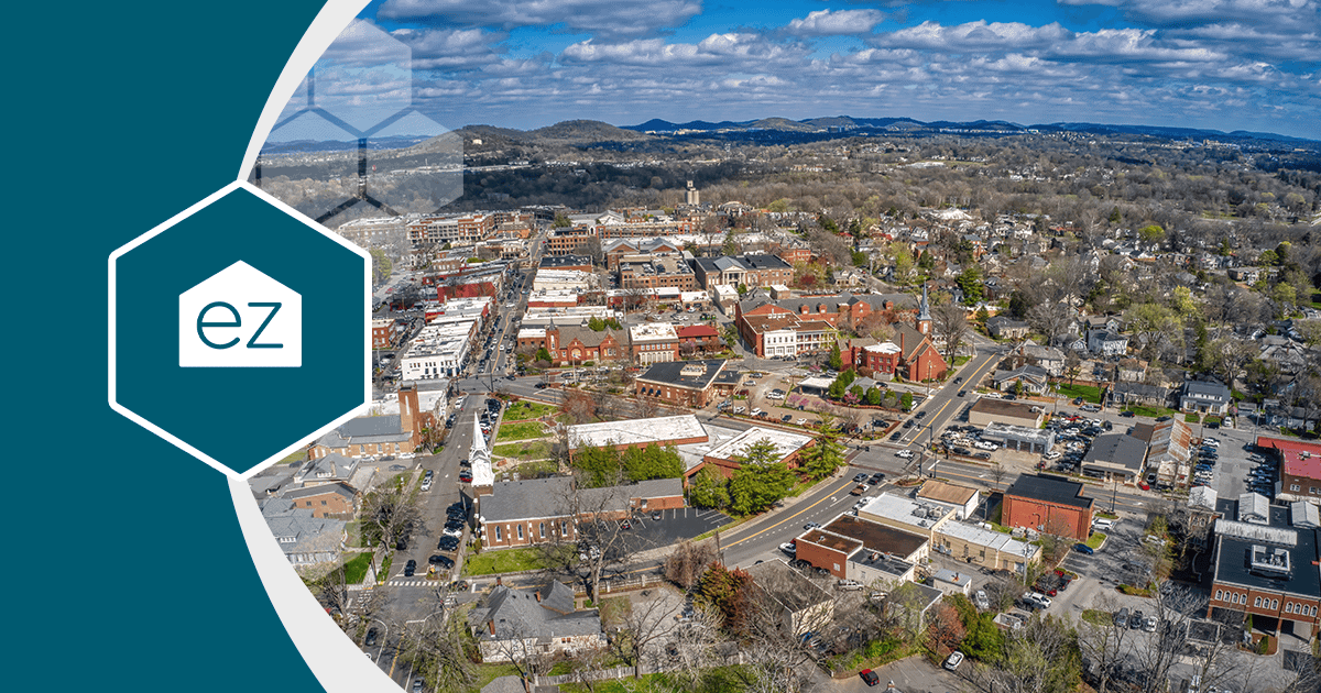 Aerial view of Franklin, Tennessee