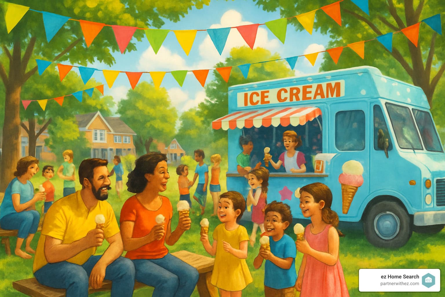 ice cream social event with families and children - real estate client appreciation event ideas