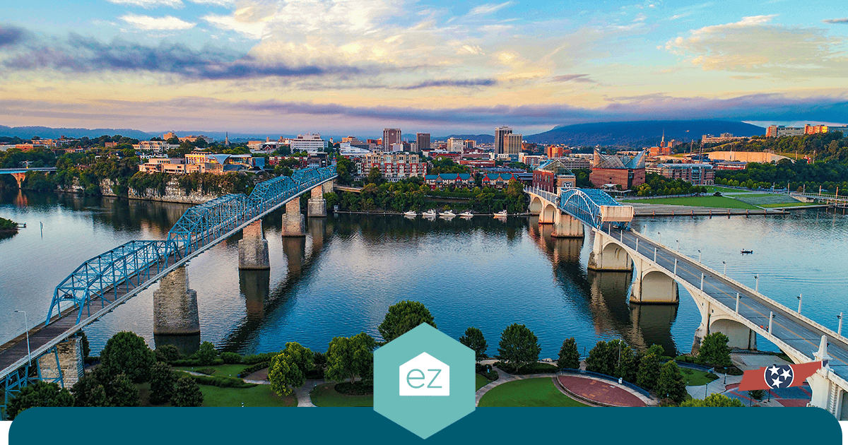 Bridges over the river in Chattanooga, Tennessee