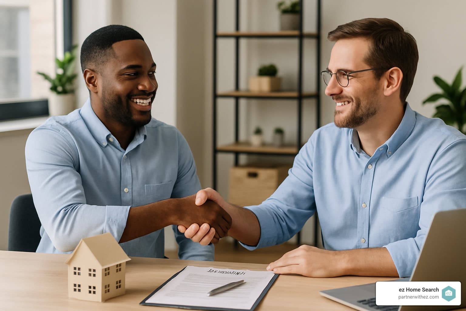 handshake closing deal between real estate professional and client - real estate prospecting ideas