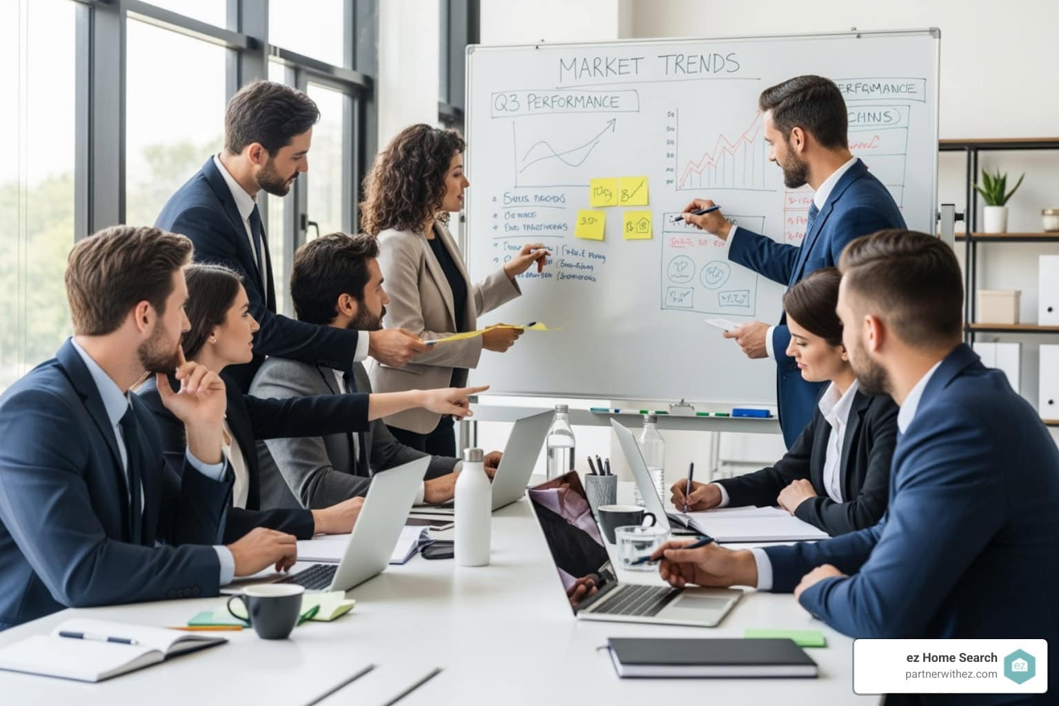 real estate team collaborating in a modern office setting - real estate industry changes