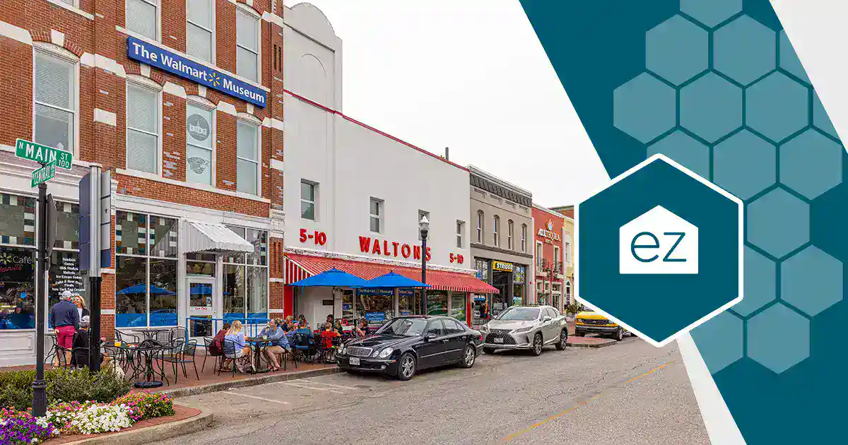 Street view of the Walmart Museum and Walton