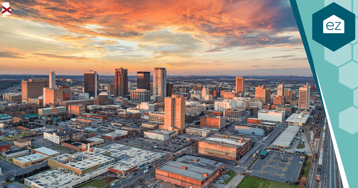 Birmingham, Alabama skyline at sunset