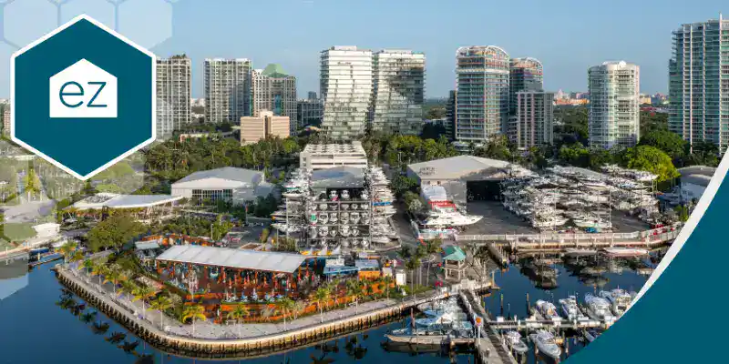 Aerial view of Coconut Grove in Miami, Florida