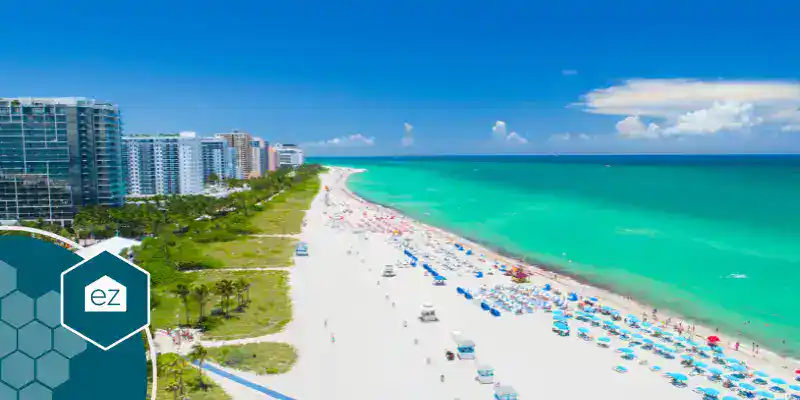 Aerial view of Miami Beach, Florida