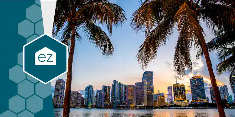 Aerial skyline of Miami, Florida, one of the state's six distinct real estate markets