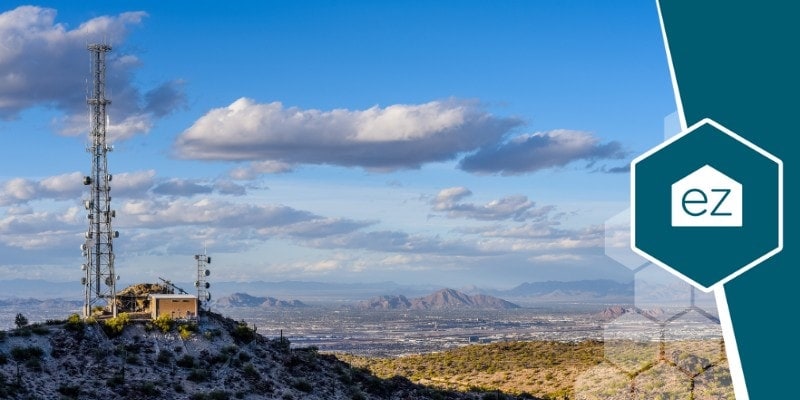 Communications tower overlooking Phoenix, Arizona