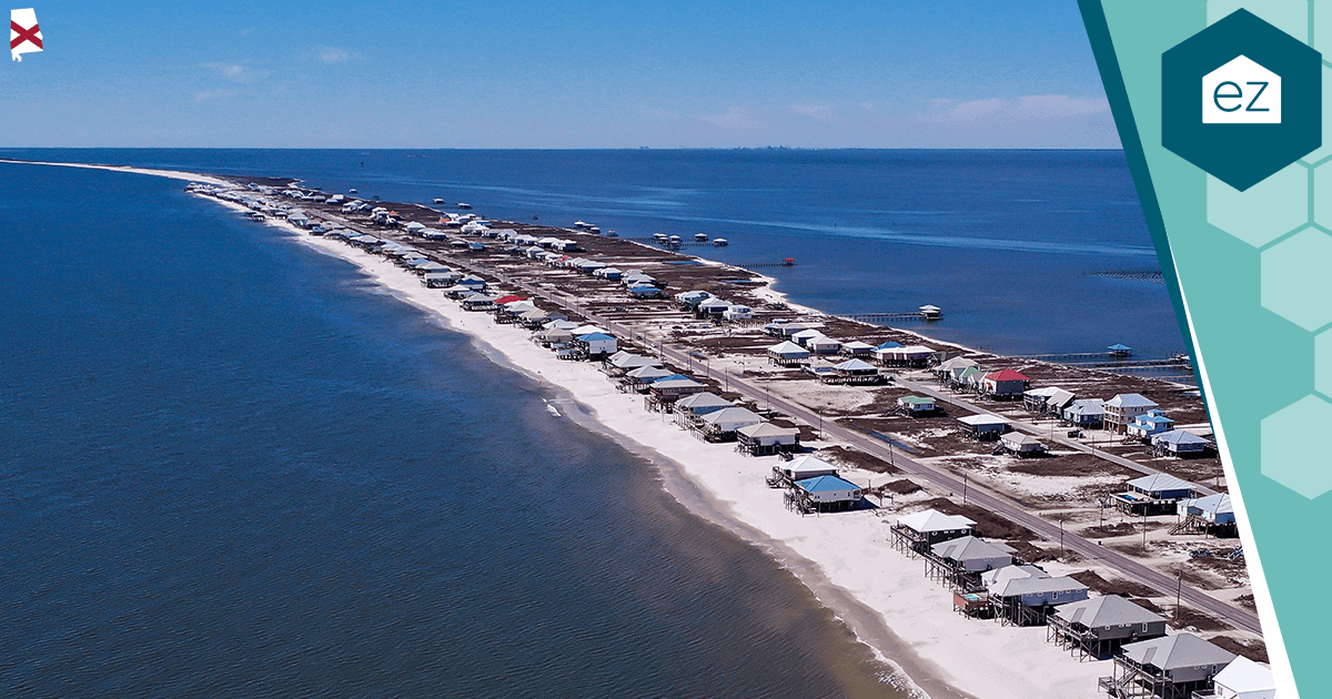 Aerial view of Dauphin Island, Alabama