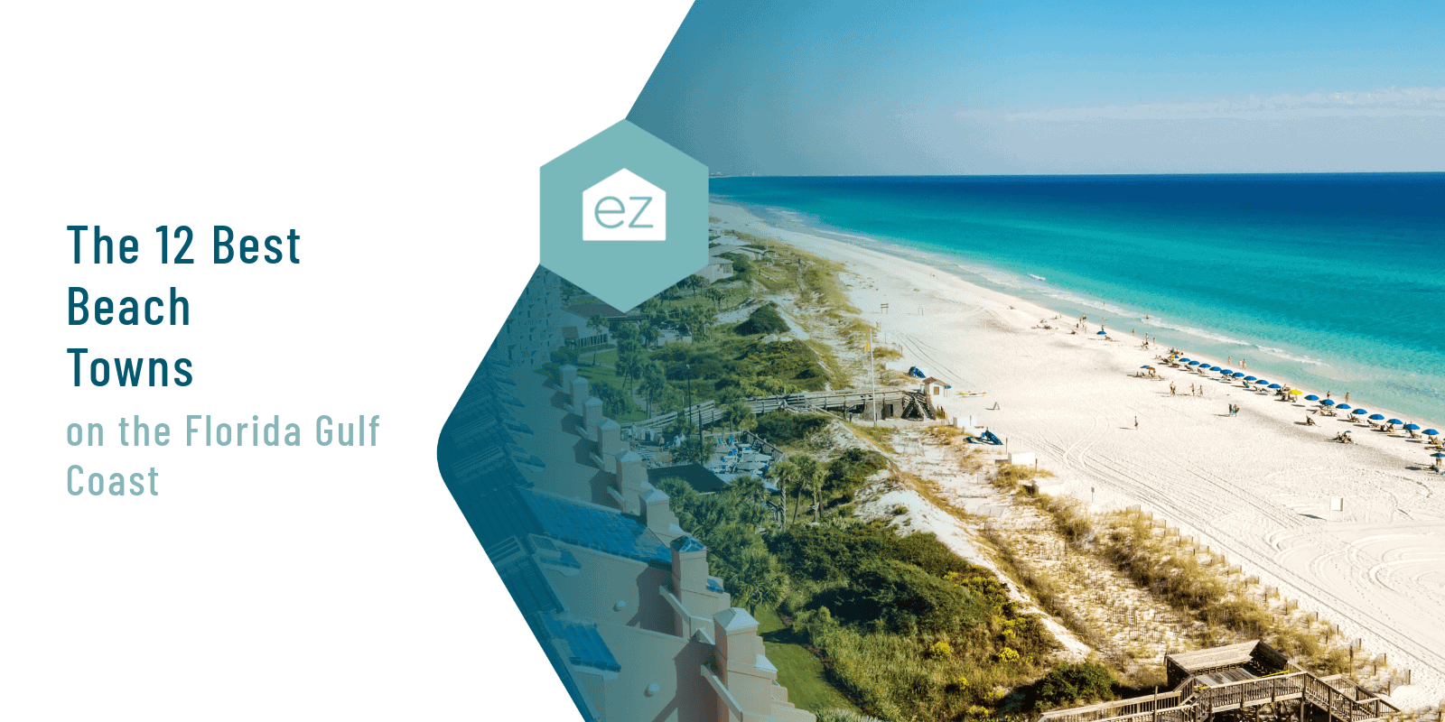 White-sand beach and turquoise water in Destin, Florida