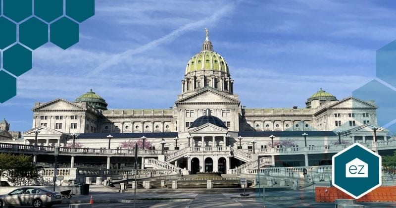The Pennsylvania State Capitol building in Harrisburg