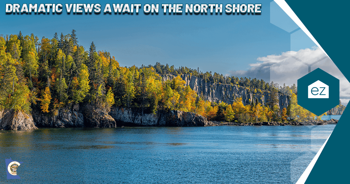 Forested cliffs along Lake Superior on Minnesota
