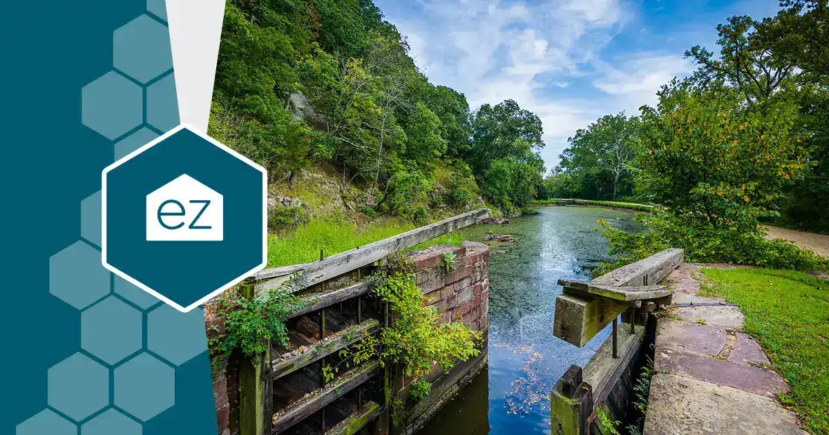 The Chesapeake and Ohio Canal along the Potomac in Western Maryland