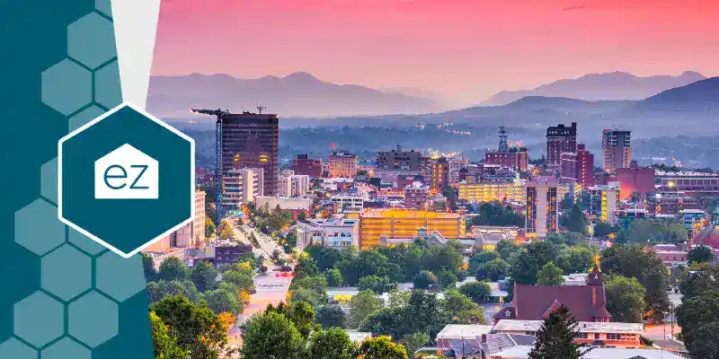 Drone view of Asheville, North Carolina