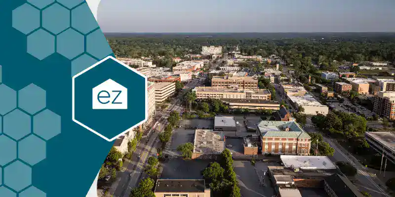 Aerial view of Spartanburg County, South Carolina, home to BMW manufacturing and the state's fastest-selling market