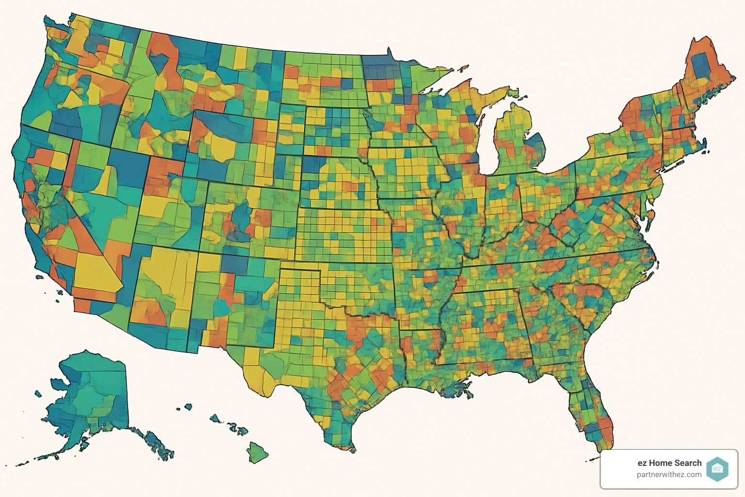 Exclusive territory map showing county-based real estate partnerships - FSBO scripts
