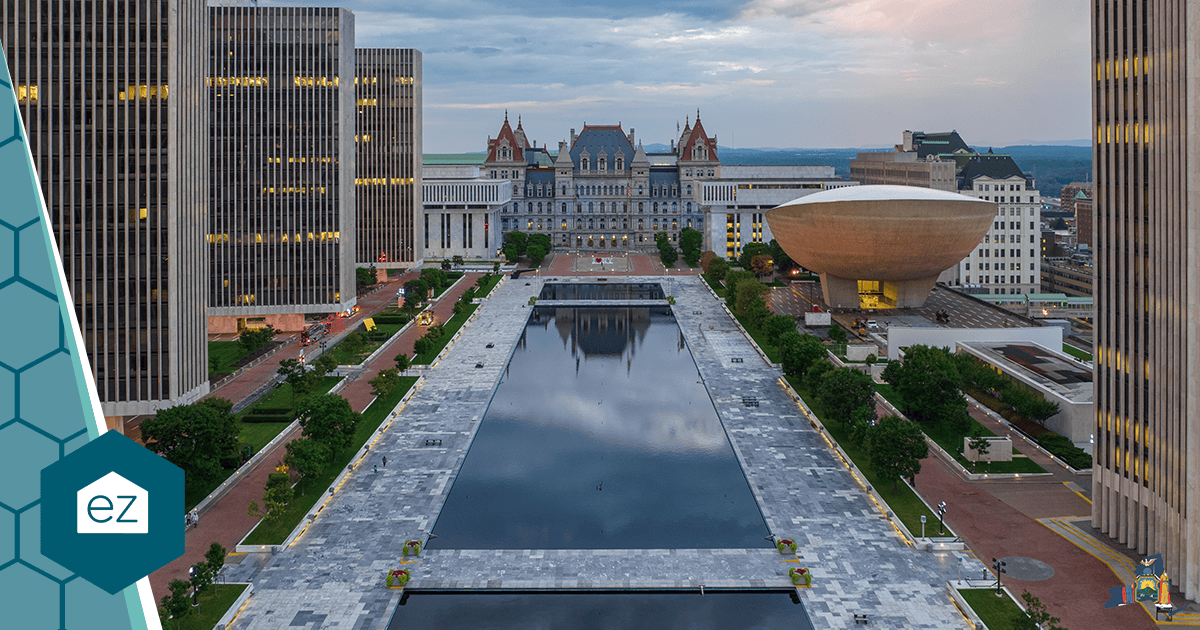 Empire State Plaza in Albany, New York, the civic center of the Capital Region real estate market