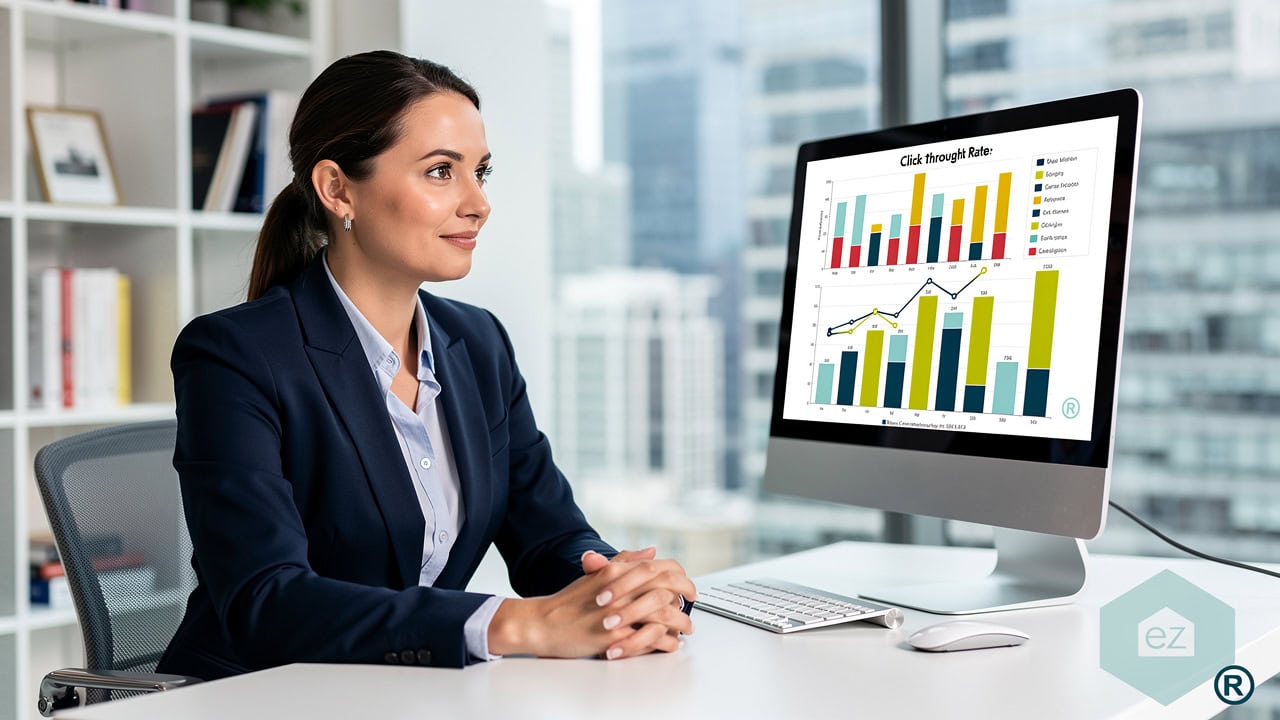 Agent reviewing real estate ad performance data