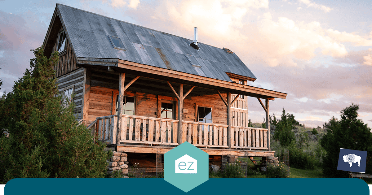 A rustic log cabin on acreage in rural Wyoming, the kind of property drawing remote and hybrid workers into the unincorporated parts of the state